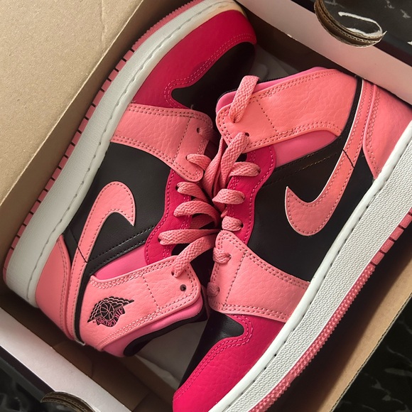 Pink and Black High-Top Sneakers